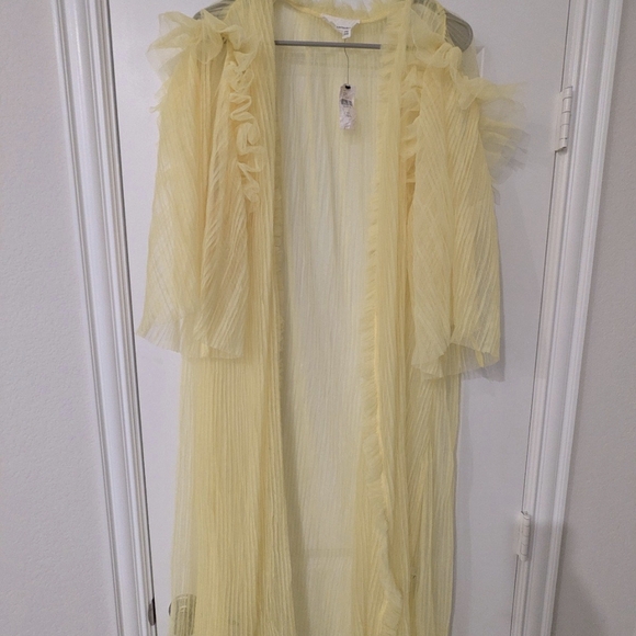 Anthropologie Light Yellow Sheer Kimono - Picture 1 of 5